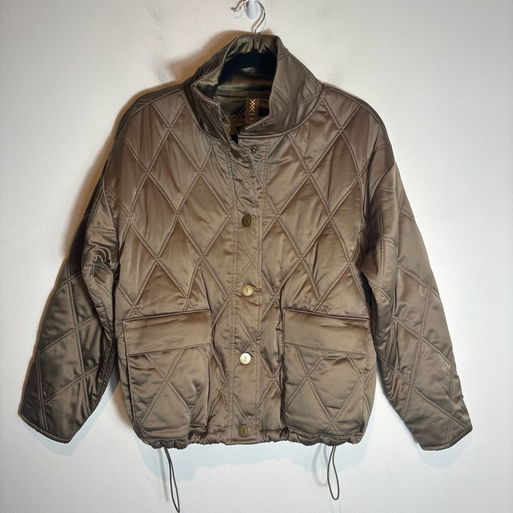 RHONE Quilted Jacket in Taupe Brown